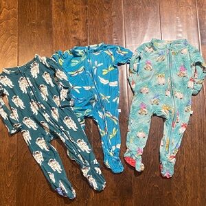 Posh peanut baby boy sleeper bundle Christmas Dragonfly and Astronauts SZ NB-3M